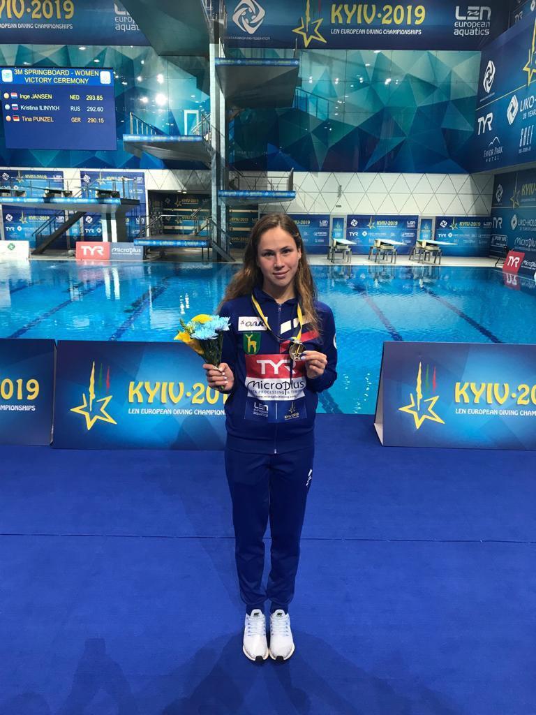 Серебряная медаль на чемпионате Европы по прыжкам в воду