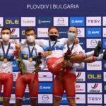 Мужская сборная России по велоспорту на треке выиграла командную гонку преследования на Чемпионате Европы
