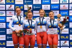 Женская и мужская сборные России по велоспорту на треке победили в командном спринте на Чемпионате Европы