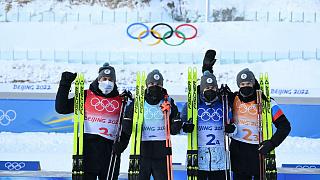 XXIV Олимпийские зимние игры в Пекине: российские биатлонисты – бронзовые призёры в эстафете 4х7,5 км