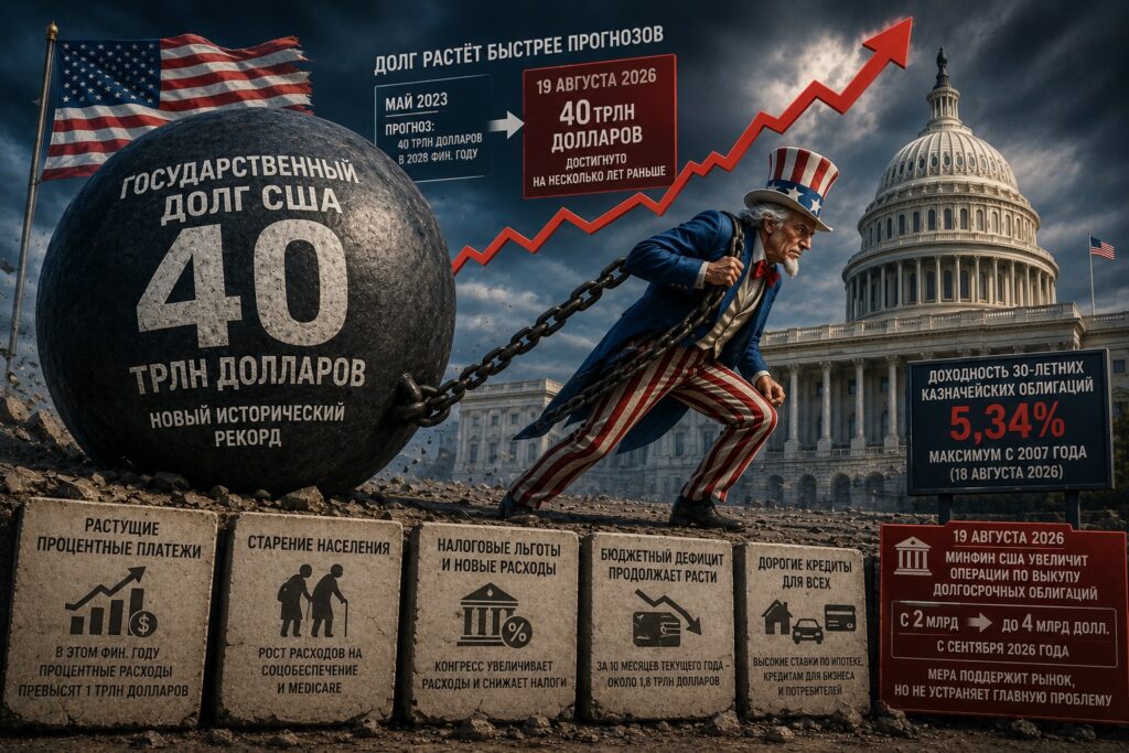американский долг быстро пересёк 40триллионную черту